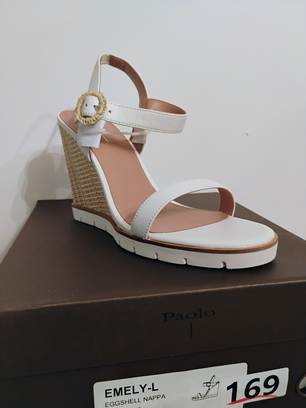 Paolo White Espadrille Wedge Sandal - EMELY-L